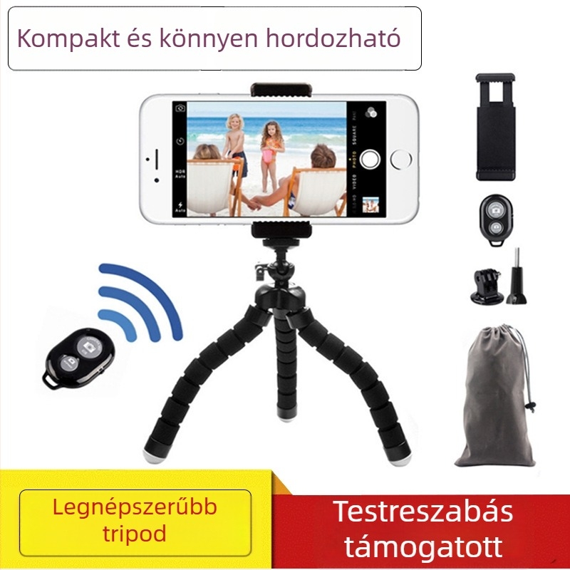 Kitway X-110-2 asztali miniállvány univerzális 1/4-es csavarral, anyag: szivacs + alumíniumötvözet + ABS, GoPro és kamerákhoz