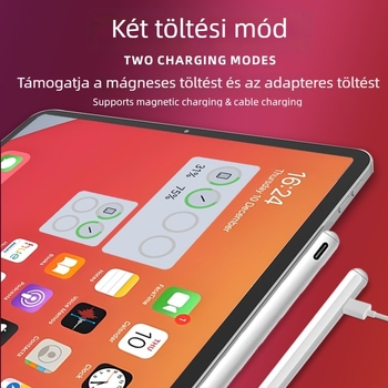 Mágneses kettős töltésű kapacitív stylus iPadhez, fém váz