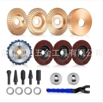 14 darabos faipari orsócsiszoló korong készlet ferde csiszolóhoz, kemény kör alakú csiszolókerékkel a kés élezítésére és a polírozására