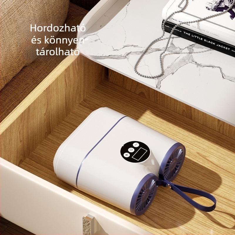 HXQ-2502 cipőszárító, 220V, 150W, 50Hz, hordozható intelligens időzítővel, dezodorizáló és sterilizáló