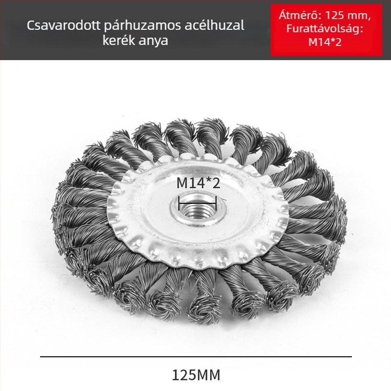 Csavart, sík huzalos csiszolókorong – hegesztési slag eltávolítása és rozsdaeltávolítás, párhuzamos kivitel, szénacél, 11 000 RPM