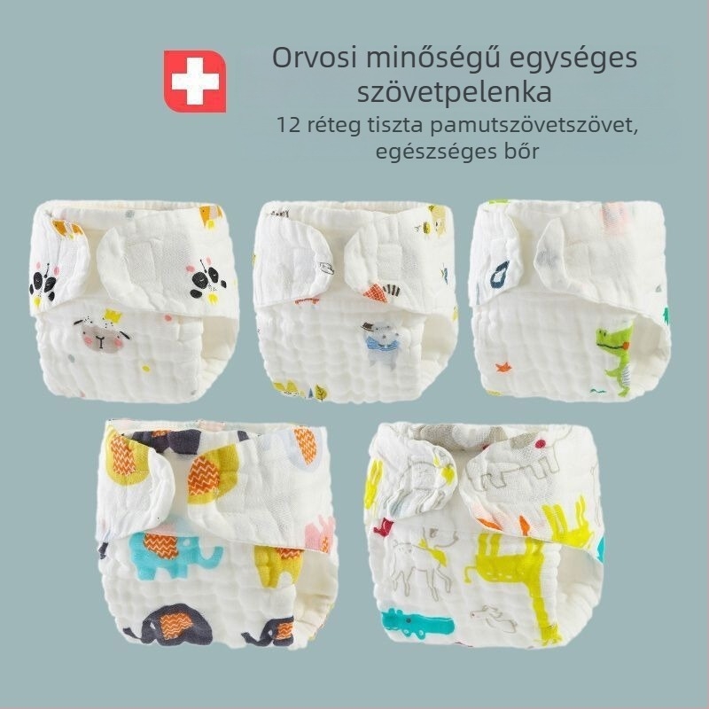 All-in-One mosható babapelenka pamut géz anyaggal, termék kód Xx826707037205, 3–8 éveseknek, 2022 nyarán jelent meg