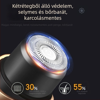 Elektromos borotva és testszőr-eltávolító – YY-211, ABS ház, USB-tápellátás, rozsdamentes acél pengével, teljes testre kiterjedő szőrtelenítés