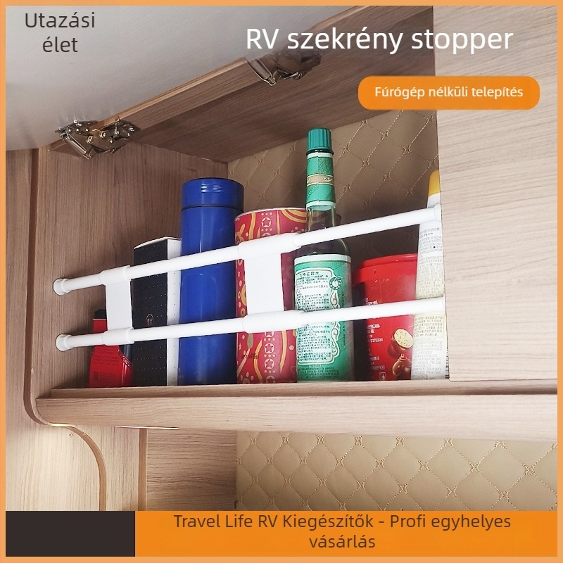 RV belső hardver készlet: függő szekrény, gardróbsín és teleszkópos levehető panelok – állítható RV-modifikációs kiegészítők
