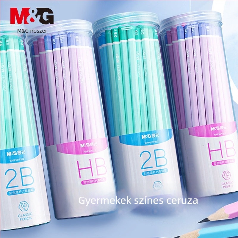 Morning Light M&G HB ceruza, fából készült test, gyerekeknek az 1–2. osztály számára