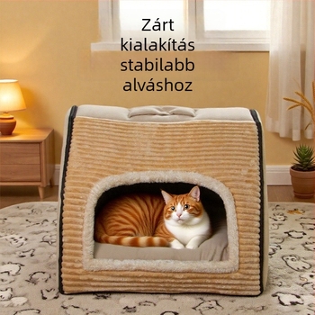 Kutyák és macskák számára félzárt, négyévszakos ház – textilekből, modell WCW024