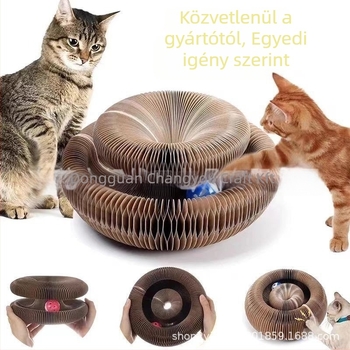 Macska karmoló tábla haranggal, hullámkartonból készült méhsejt papír, rajzfilmszerű stílus, 36 darabos doboz