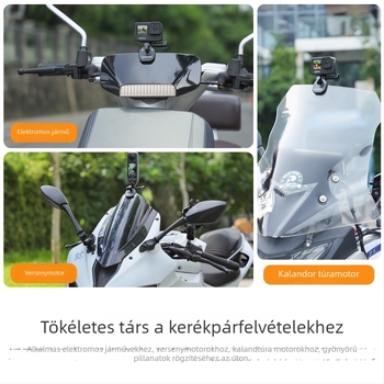 OSMO 360 Motorkerékpár Szélvédő Klipek Kamera Tartója, ZJ846, alumíniumötvözet + szilikon, 76×41×40 mm, Kompatibilis akciókamerákkal