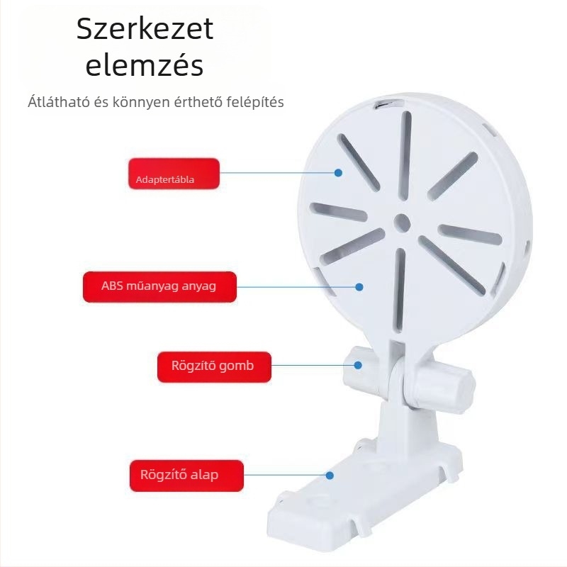 Fúrás nélküli univerzális beltéri megfigyelő kamera falra szerelhető tartó (műanyag, injektált formázás, Hong Xuan márka, eredeti alap tartóval)