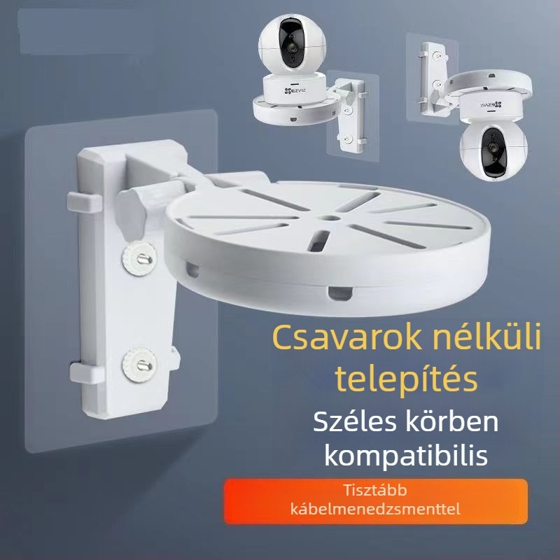 Fúrás nélküli univerzális beltéri megfigyelő kamera falra szerelhető tartó (műanyag, injektált formázás, Hong Xuan márka, eredeti alap tartóval)