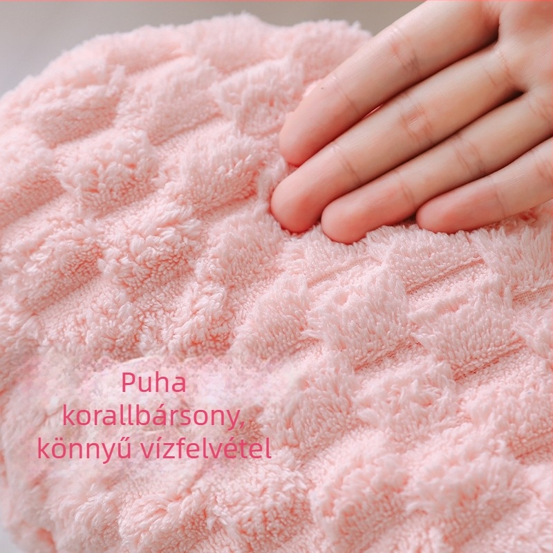 Hajszárító sapka korall plüsselből, 150D, tömege >200 g, varrás a szegélyen és egyszerű szövés, Tonghua márka