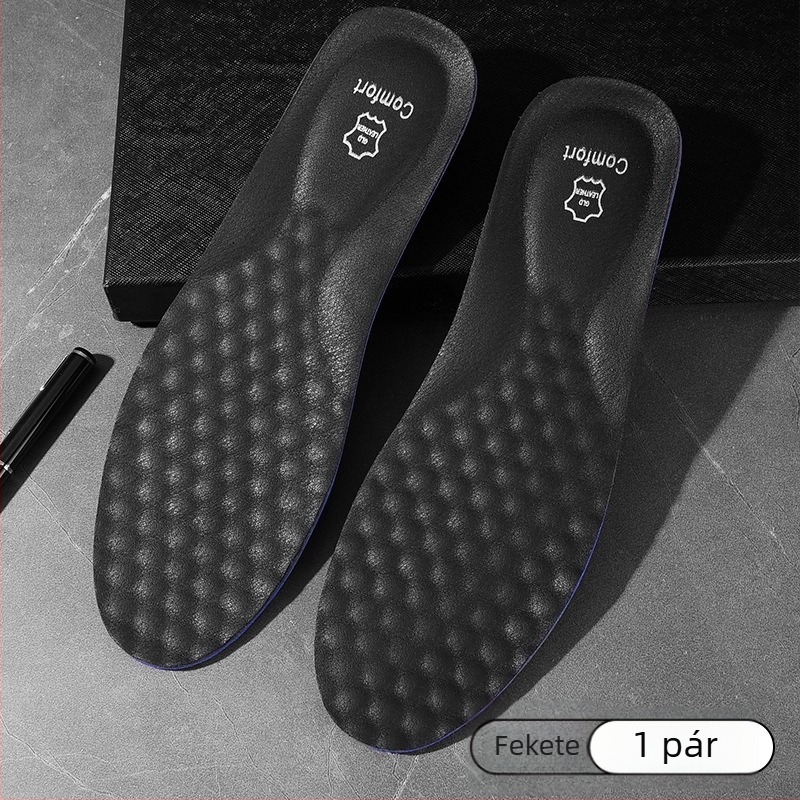 Valódi bőr talpbetét – izzadságszívó, légáteresztő, antibakteriális funkció a kényelemért bőrből készült cipőkhöz (teljes talpbetét, modell 5029)