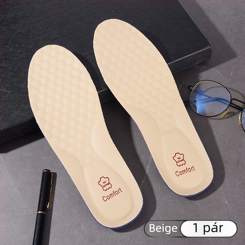 Valódi bőr talpbetét – izzadságszívó, légáteresztő, antibakteriális funkció a kényelemért bőrből készült cipőkhöz (teljes talpbetét, modell 5029)