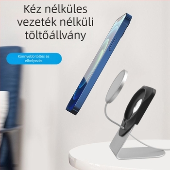 Alumínium ötvözetű vezeték nélküli töltőállvány Apple iPhone-hoz, asztali használatra
