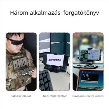 Telefon tartó MOLLE rendszerrel taktikai mellényhez, univerzális navigációs panel, ABS anyag, SD-971 modell, Shabadu