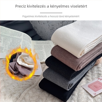 Női nylon harisnyanadrág téli fleece béleléssel, extra hosszú, magas derék, popsiformázó hatás, egyszínű