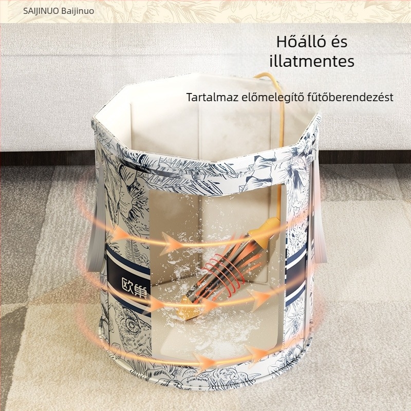 Otthoni lábfürdő kád, kerámia, hordozható és összecsukható, állandó hőmérsékletű szigetelés, CE tanúsítvány