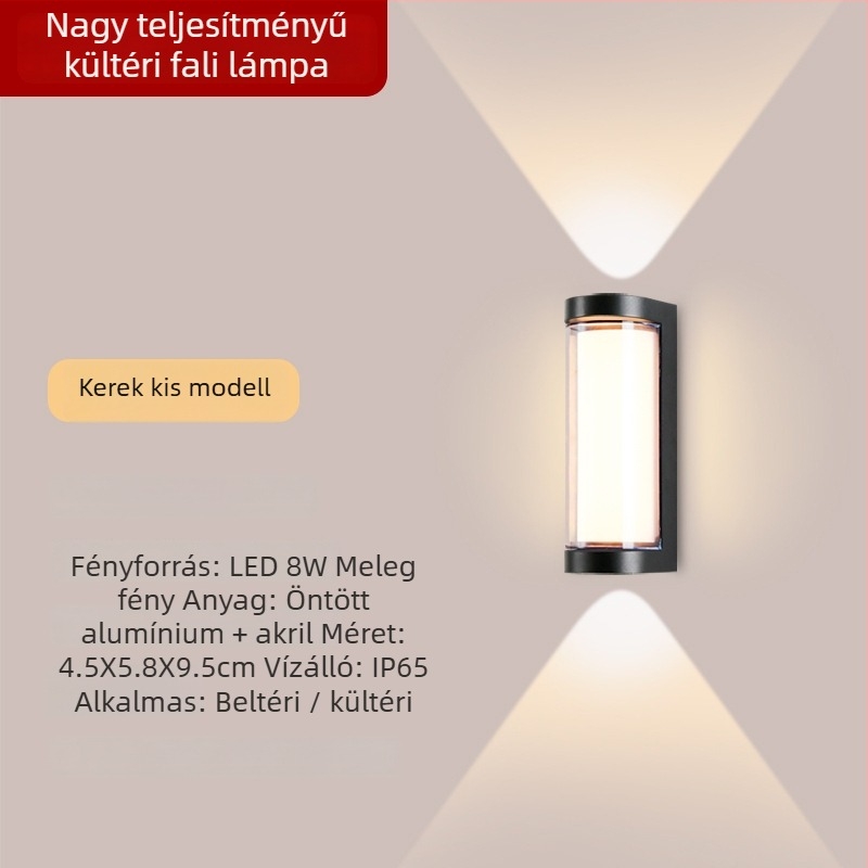LED kültéri falikar, alumínium ház, IP65, 900 lm, 12/16/24 W, 3000/4000/6000 K