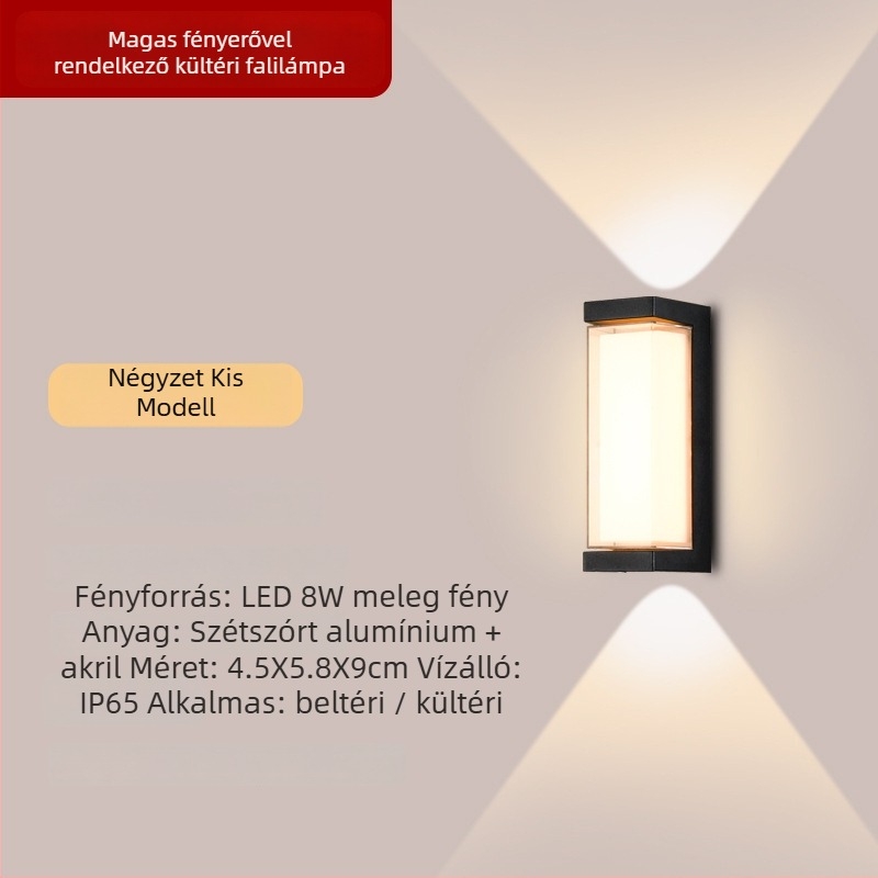 LED kültéri falikar, alumínium ház, IP65, 900 lm, 12/16/24 W, 3000/4000/6000 K