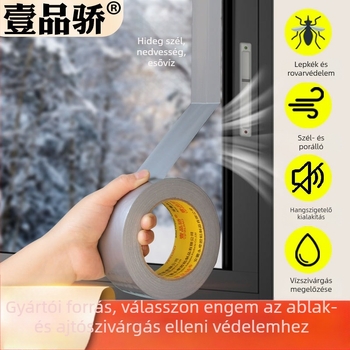 Szélvédő szalag ajtókhoz és ablakokhoz – PET anyag, 5 cm széles, hossz 5-50 m, gumibázisú ragasztó, magas viszkozitású tömítő szalag