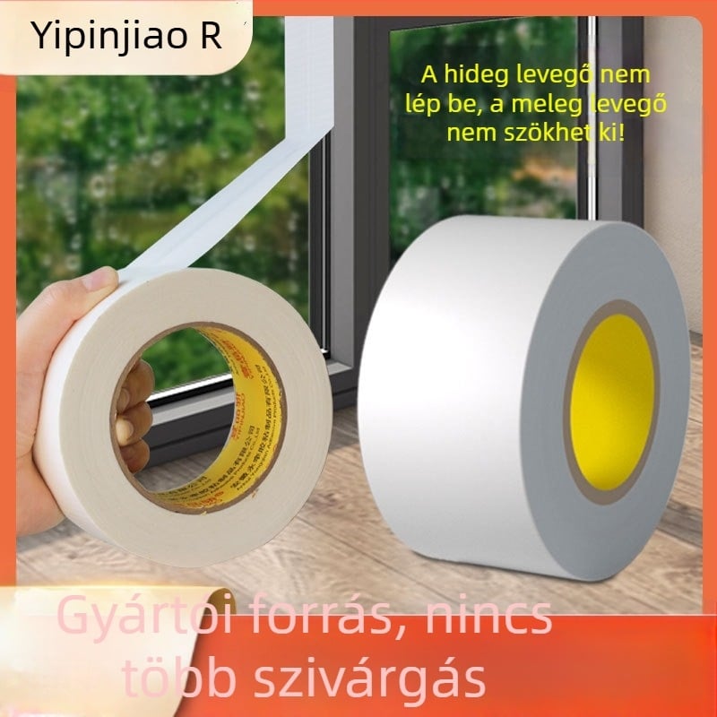 Szélvédő szalag ajtókhoz és ablakokhoz – PET anyag, 5 cm széles, hossz 5-50 m, gumibázisú ragasztó, magas viszkozitású tömítő szalag