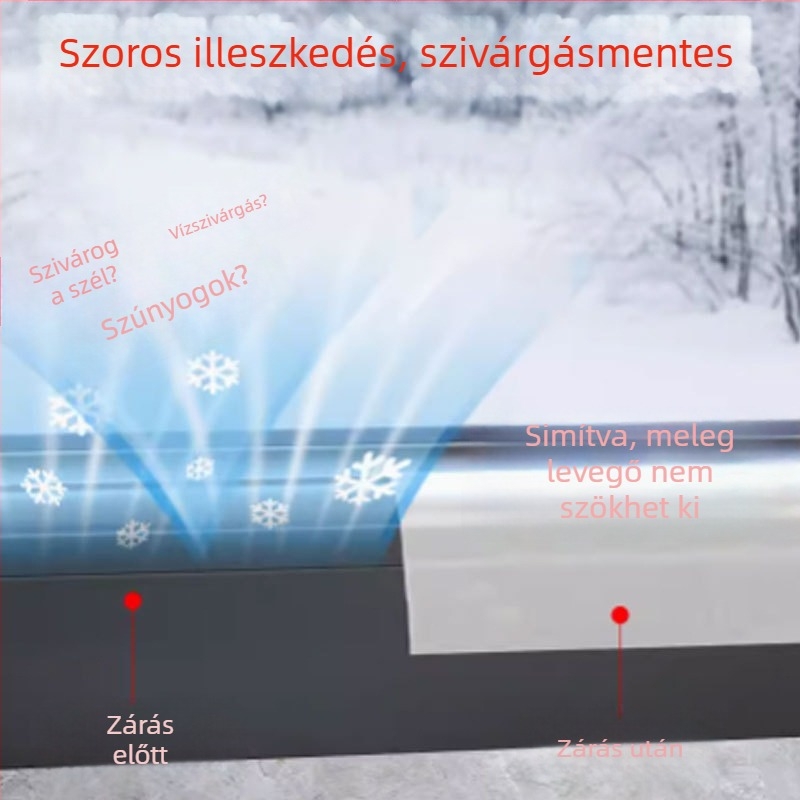 Szélvédő szalag ajtókhoz és ablakokhoz – PET anyag, 5 cm széles, hossz 5-50 m, gumibázisú ragasztó, magas viszkozitású tömítő szalag