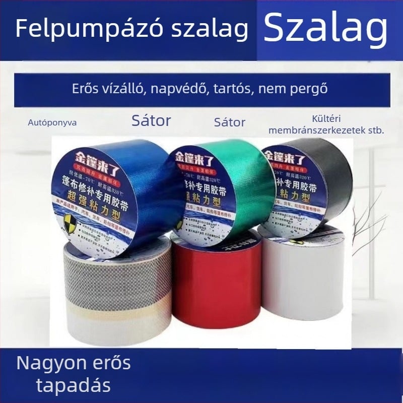 PVC javító szalag ponyvákhoz – megerősített, UV-álló és vízálló, teherautó ponyva javítására (D323226)