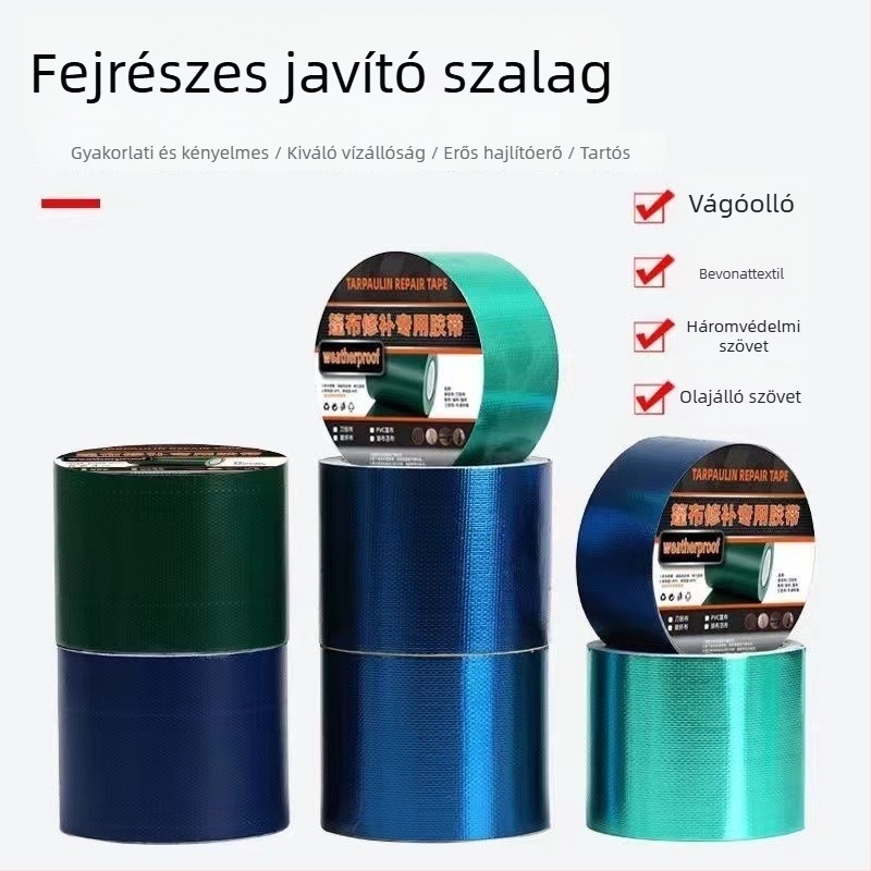 PVC javító szalag ponyvákhoz – megerősített, UV-álló és vízálló, teherautó ponyva javítására (D323226)