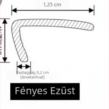 PVC öntapadó sarkantyú élvédő csík – fényes fém felület, modell Yt308, stílus: sík / modern minimál / megfizethető lux, mennyezethez, ablak- és ajtókeretekhez