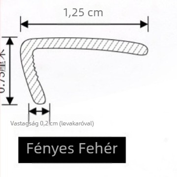 PVC öntapadó sarkantyú élvédő csík – fényes fém felület, modell Yt308, stílus: sík / modern minimál / megfizethető lux, mennyezethez, ablak- és ajtókeretekhez