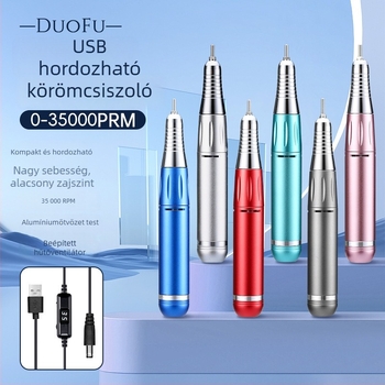 Körömdíszítő fúró kijelzővel, USB táplálású, 35000 RPM, DF101 modell, Duofu márka