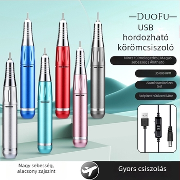 Körömdíszítő fúró kijelzővel, USB táplálású, 35000 RPM, DF101 modell, Duofu márka