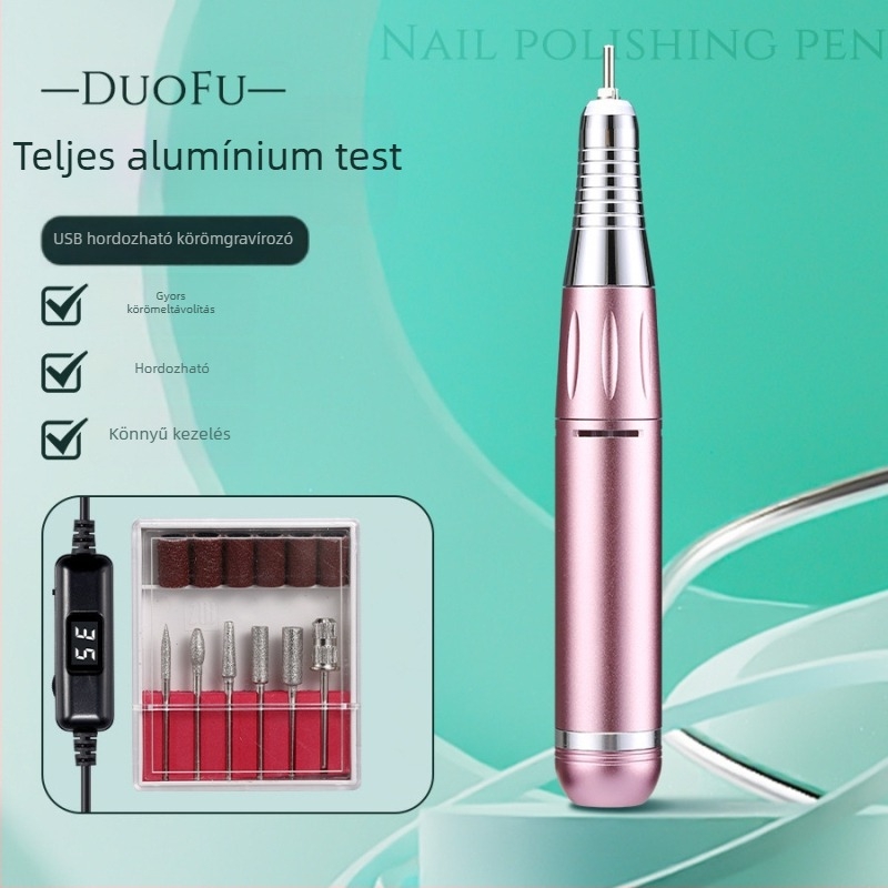 Körömdíszítő fúró kijelzővel, USB táplálású, 35000 RPM, DF101 modell, Duofu márka