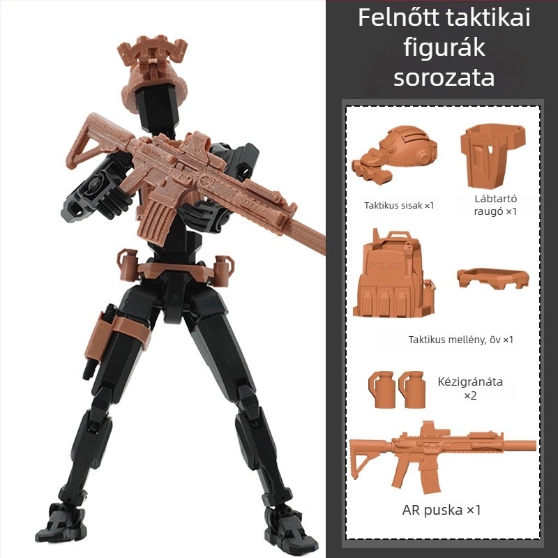 Összeépíthető figura műanyagból, 7–14 éveseknek, csomagolás: színes doboz és hálózatos zacskó, elősegíti az érzelmi, vizuális és értelmi fejlődést, gyakorlati és kognitív készségek