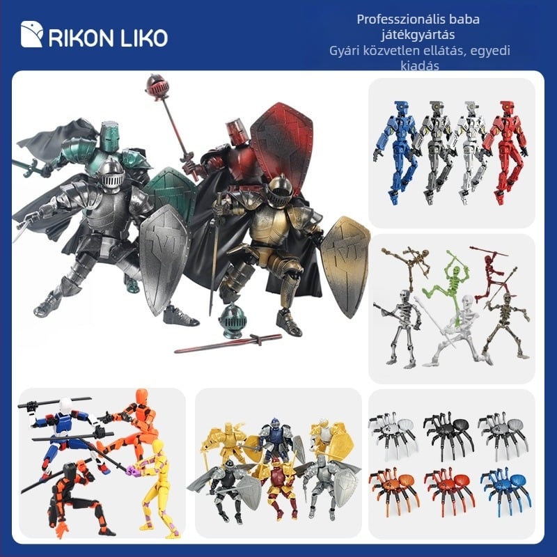 Építő blokkok készlet: 3D mozgó váz modell, 50–100 darab, műanyag, DIY-barát, 7–14 éveseknek