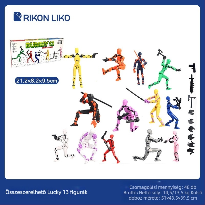 Építő blokkok készlet: 3D mozgó váz modell, 50–100 darab, műanyag, DIY-barát, 7–14 éveseknek