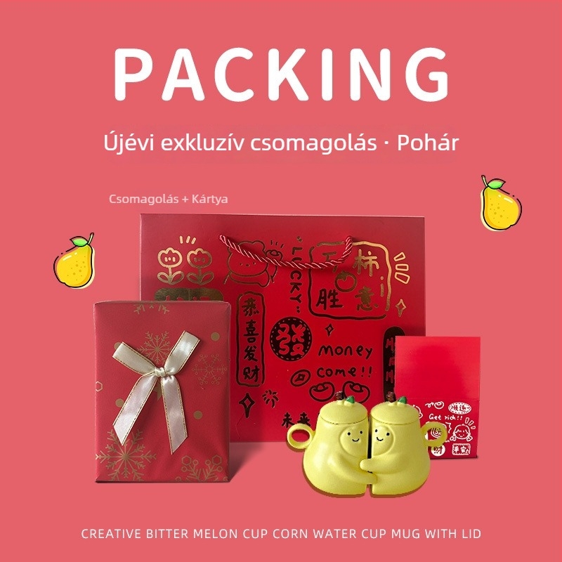 Japán stílusú kerámia páros bögre készlet, Pear Hug motívummal, termékszám ltao1004069380
