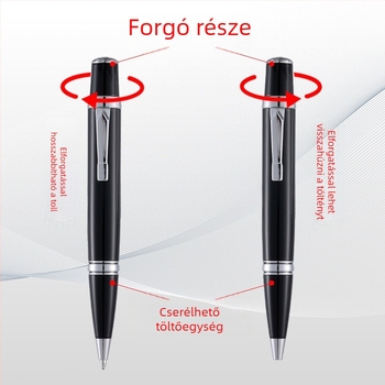 Fém golyóstoll forgó mechanizmussal, aláíráshoz