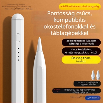 Universális kapacitív stylus toll vékony heggyel; iPad és Huawei és Xiaomi készülékekkel kompatibilis; Szilikon burkolat; Elektronikus modell
