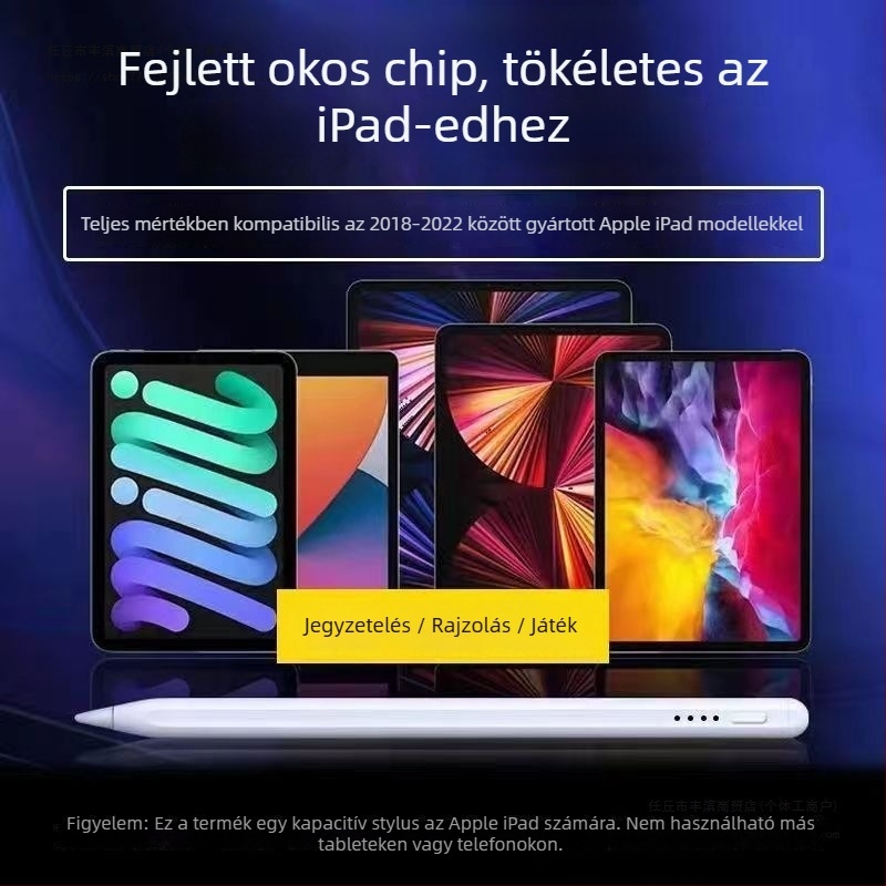 Universális kapacitív stylus toll vékony heggyel; iPad és Huawei és Xiaomi készülékekkel kompatibilis; Szilikon burkolat; Elektronikus modell