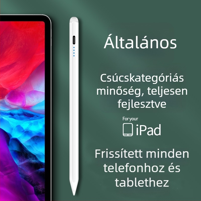 Universális kapacitív stylus toll vékony heggyel; iPad és Huawei és Xiaomi készülékekkel kompatibilis; Szilikon burkolat; Elektronikus modell