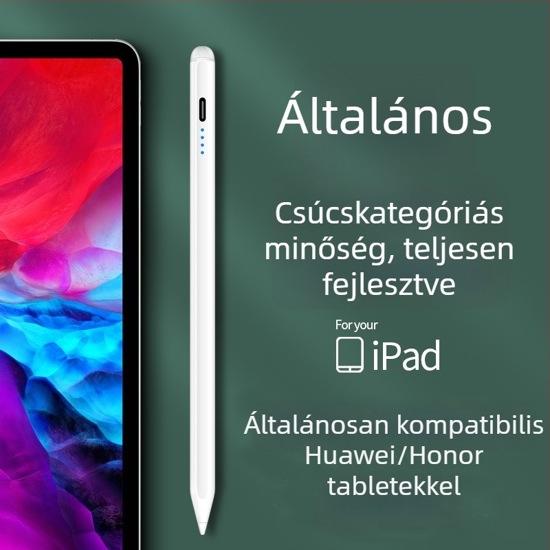 Universális kapacitív stylus toll vékony heggyel; iPad és Huawei és Xiaomi készülékekkel kompatibilis; Szilikon burkolat; Elektronikus modell