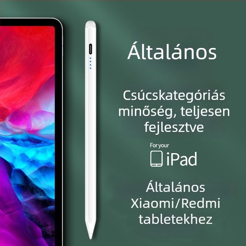 Universális kapacitív stylus toll vékony heggyel; iPad és Huawei és Xiaomi készülékekkel kompatibilis; Szilikon burkolat; Elektronikus modell