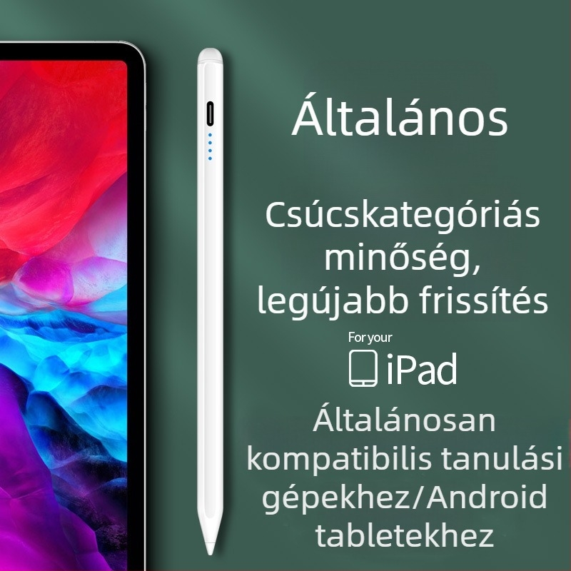 Universális kapacitív stylus toll vékony heggyel; iPad és Huawei és Xiaomi készülékekkel kompatibilis; Szilikon burkolat; Elektronikus modell