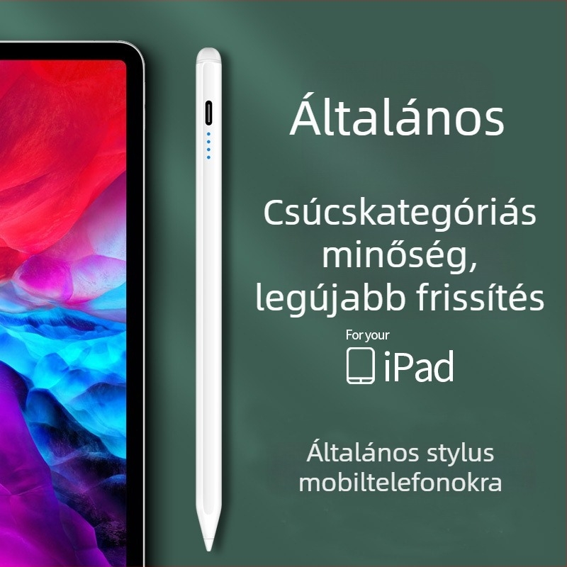 Universális kapacitív stylus toll vékony heggyel; iPad és Huawei és Xiaomi készülékekkel kompatibilis; Szilikon burkolat; Elektronikus modell