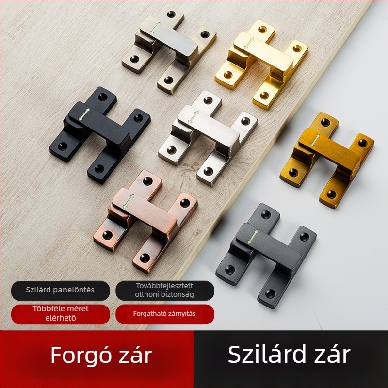 Butterfly latch, cinkötvözet, univerzális bal-jobb, fénylő zár, modell MK-A, Solot