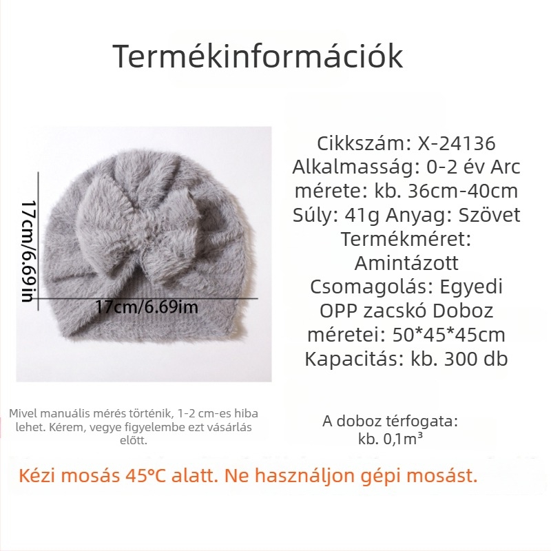 Baba plüss sapka masnival — meleg, szélvédett téli sapka 0–24 hónapra