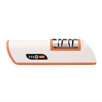 Elektros késélezítő ABS testtel és szívófejes alaprésszel, otthoni gyors élezés, késélező kő, modern minimalista stílus