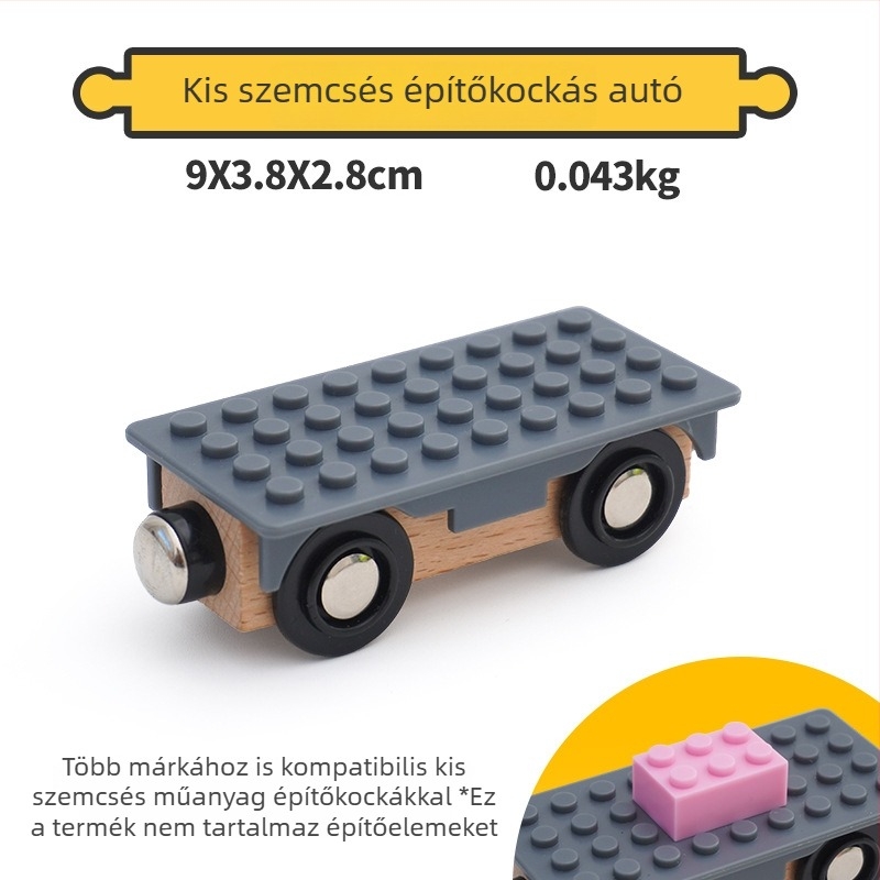 Tongshida Fából készült Pályaszerkészlet Nagy Blokkokkal és Univerzális Csatlakozókkal 0–3 Éveseknek