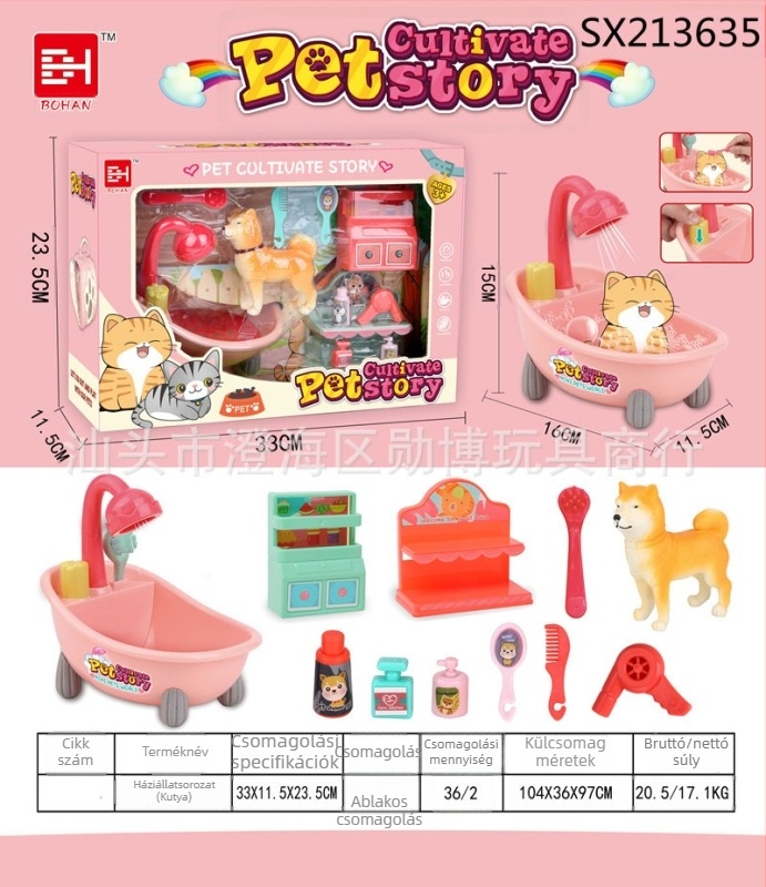 Gyermekek számára tervezett szimulált állatketrec — játszóház játék, műanyagból, 4–6 éves korosztály, kölyök és kiscica interaktív készlet